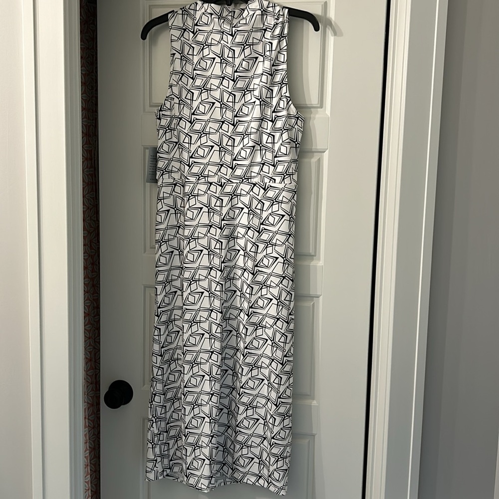 NWT from Nordstrom Rack. Black and white geometric print dress. - Picture 5 of 5